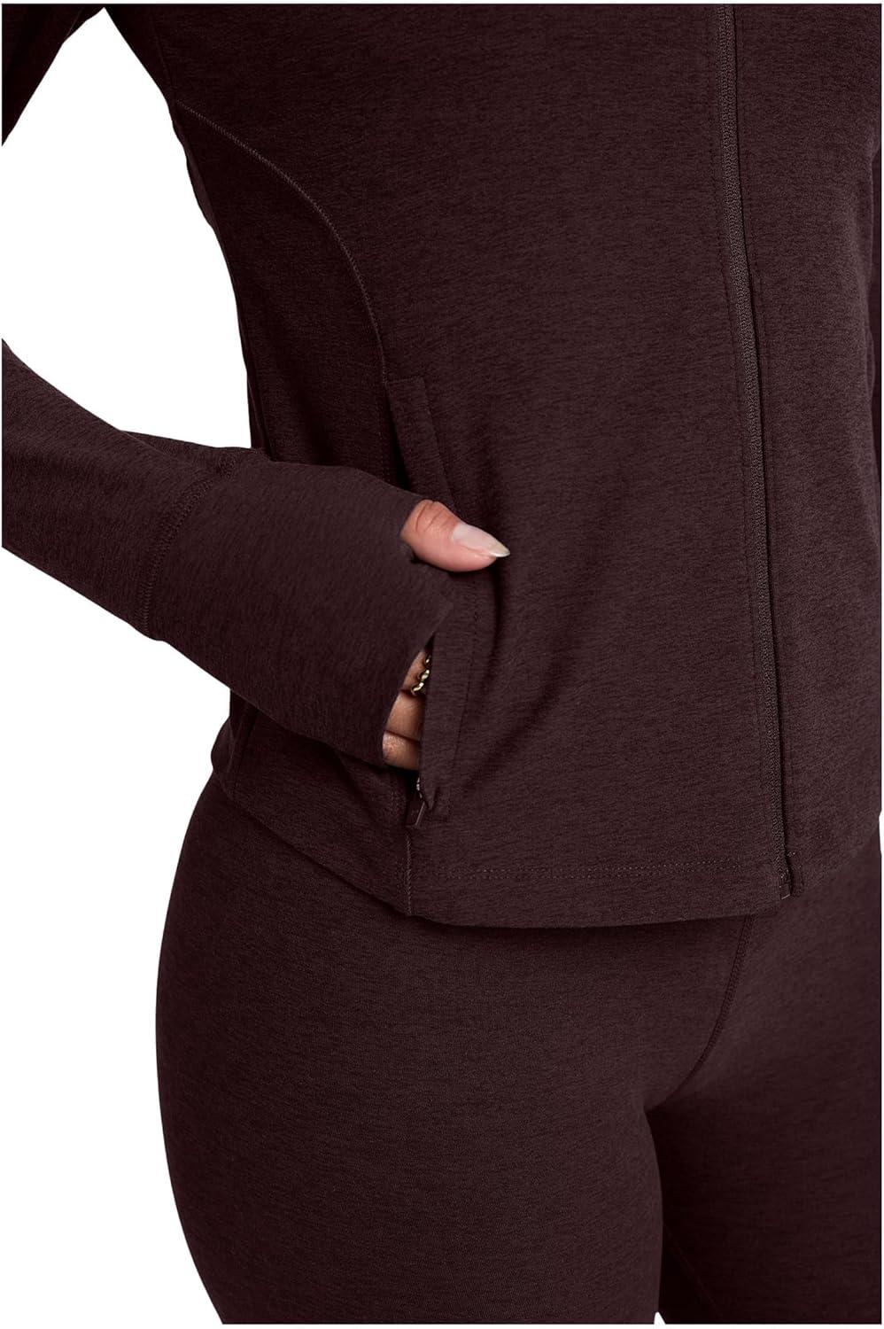 imageBeyond Yoga womens Spacedye Trails Active JacketDark Chocolate Heather