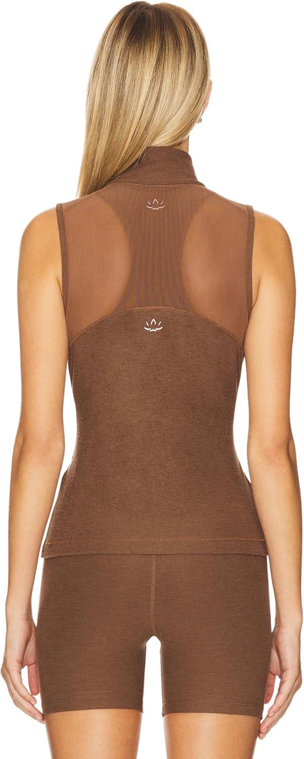 imageBeyond Yoga womens Venice Zipfront VestTrue Chocolate Heather