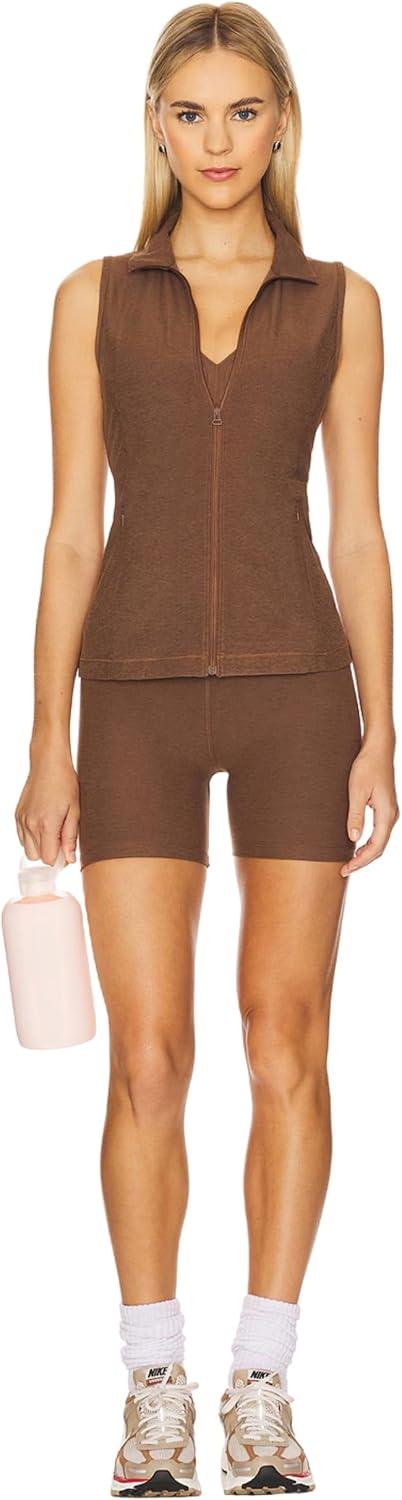 imageBeyond Yoga womens Venice Zipfront VestTrue Chocolate Heather
