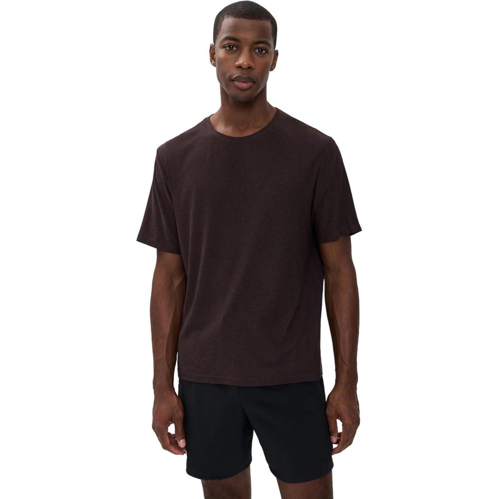 imageBeyond Yoga Mens Always Beyond Crew Tee 20Dark Chocolate Heather