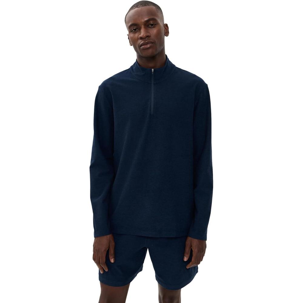 imageBeyond Yoga Mens SPACEDYE TERRAIN MENS QUARTER ZIP PULLOVERNocturnal Navy