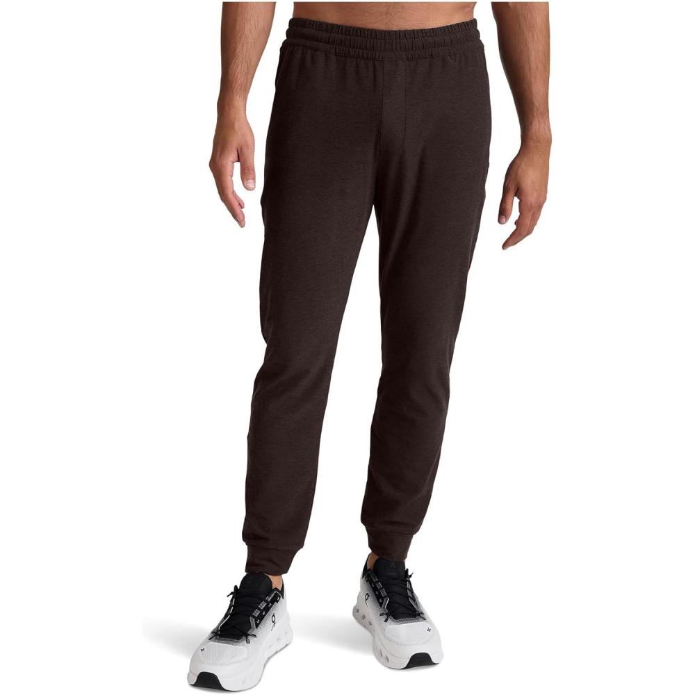 imageBeyond Yoga Mens Spacedye Freefit Zipper Pocket JoggersDark Chocolate Heather