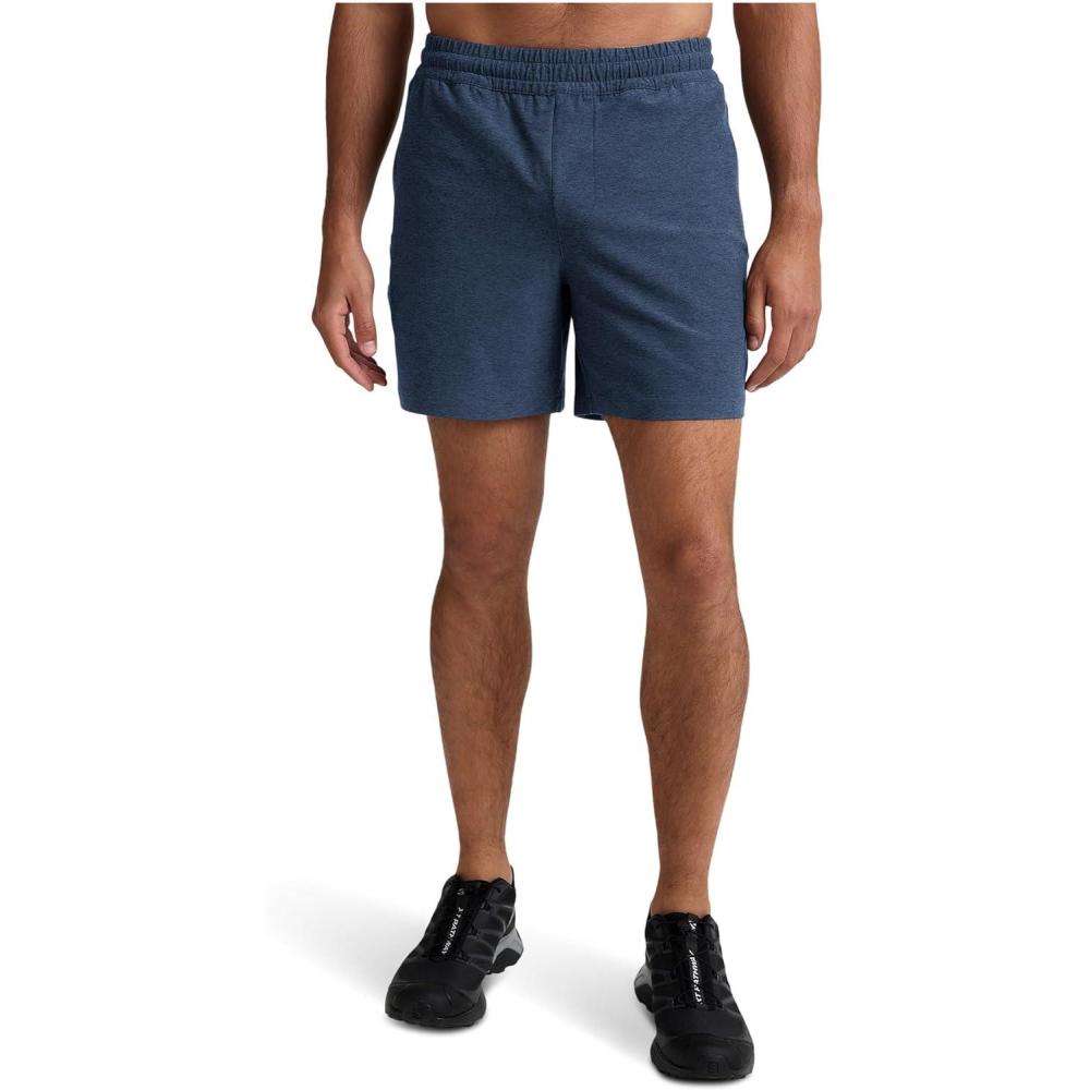 imageBeyond Yoga Mens Spacedye Unlimited Mens Shorts 625quotOcean Indigo Heather