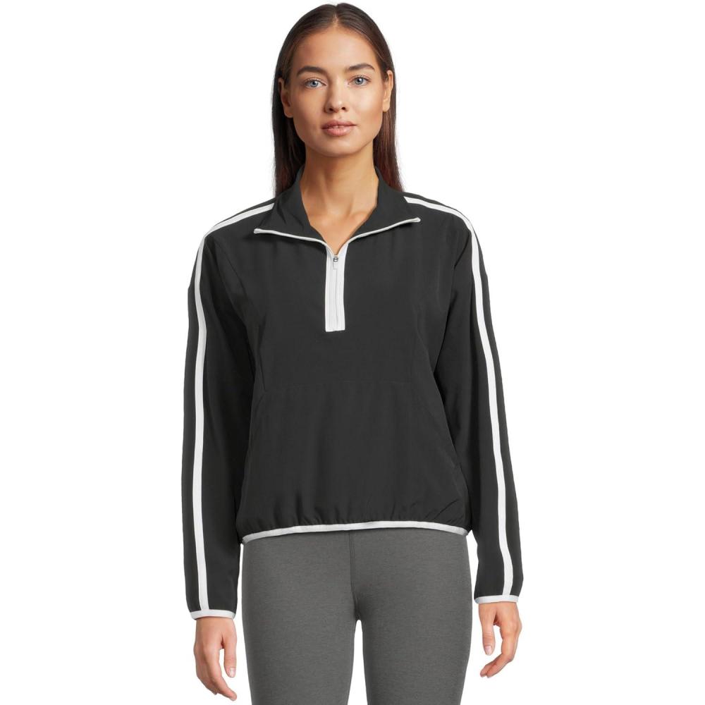 imageBeyond Yoga Womens Contrast Half Zip PulloverTrue BlackTrue White