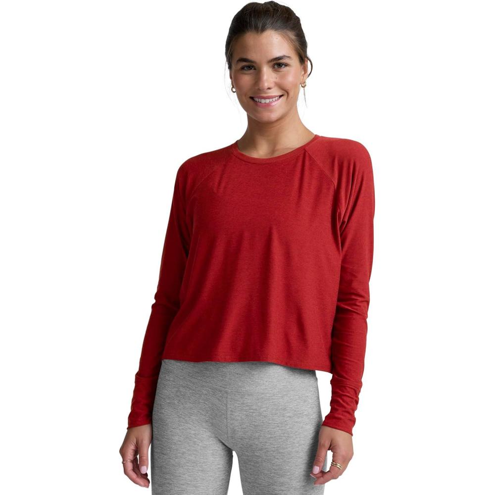 imageBeyond Yoga Womens Featherweight Daydreamer PulloverRuby Rush Heather
