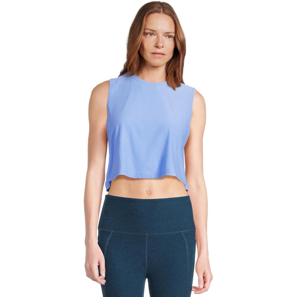 imageBeyond Yoga Womens Featherweight Minimal Cropped TankFlower Blue Heather
