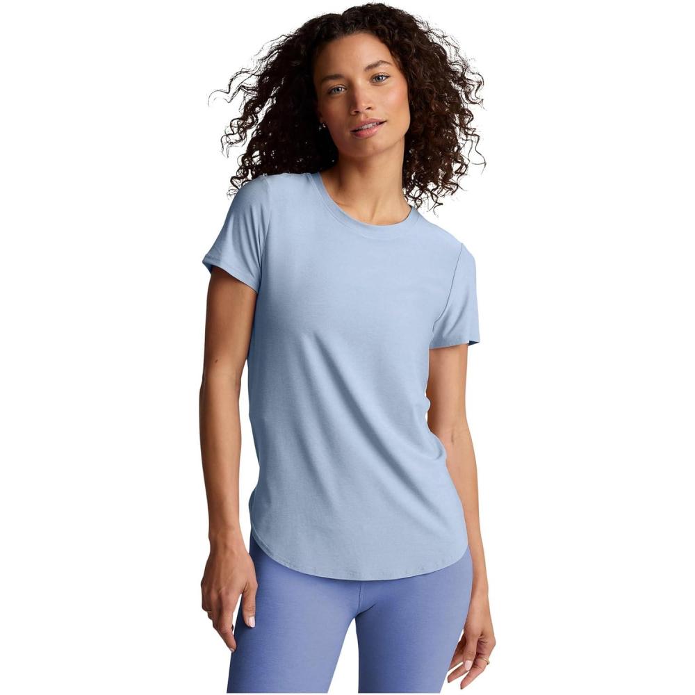 imageBeyond Yoga Womens Featherweight On The Down Low TeeBlue Zen Heather