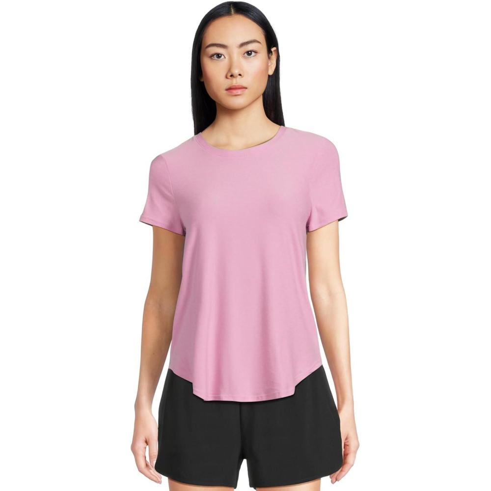 imageBeyond Yoga Womens Featherweight On The Down Low TeePink Haze Heather