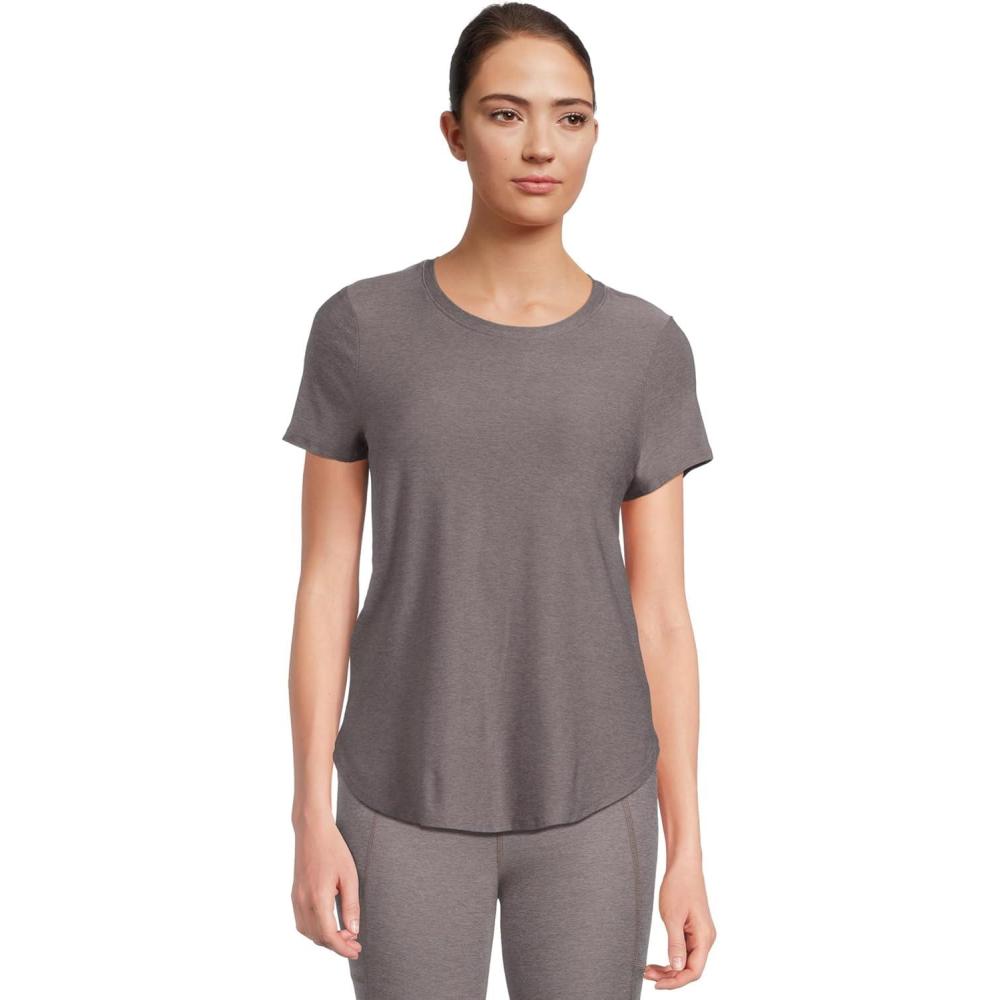 imageBeyond Yoga Womens Featherweight On The Down Low TeeSoft Umber Heather