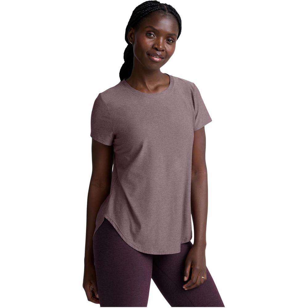 imageBeyond Yoga Womens Featherweight On The Down Low TeeSoft Violet Dusk Heather