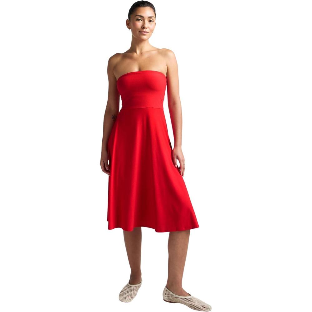 imageBeyond Yoga Womens Featherweight Strapless DressCandy Apple Red Heather