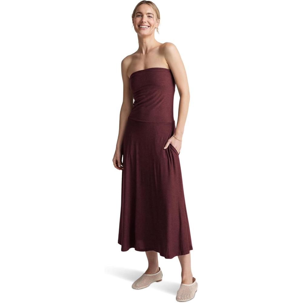 imageBeyond Yoga Womens Featherweight Strapless DressMidnight Burgundy Heather