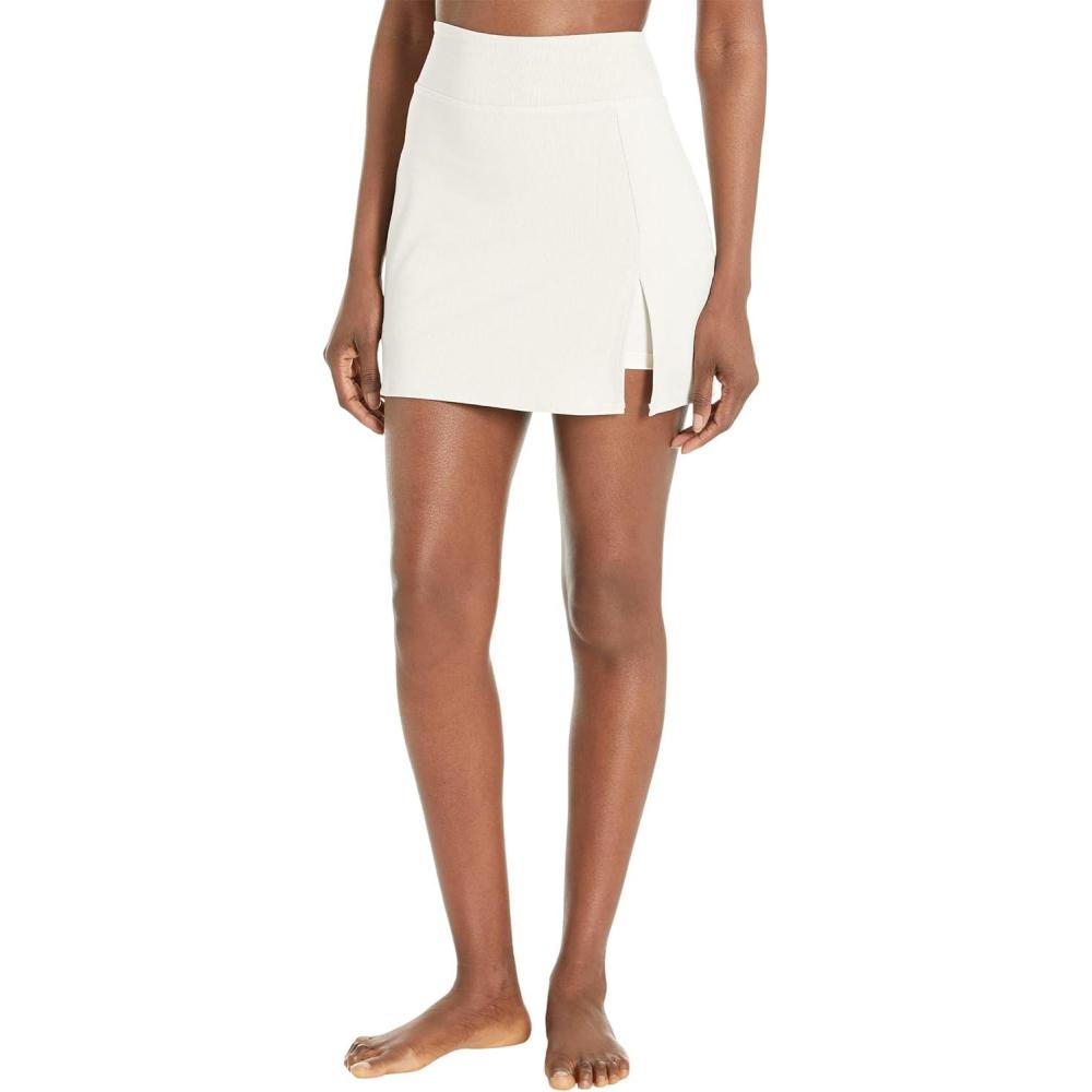 imageBeyond Yoga Womens Heather Rib Hold Court SkirtCream Heather