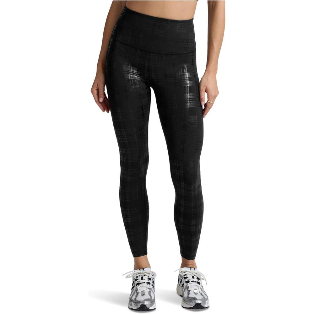imageBeyond Yoga Womens High Waisted Midi LeggingsPlaid Foil Black