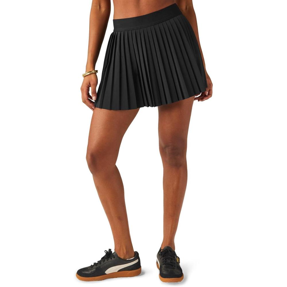 imageBeyond Yoga Womens If You Pleats Mini SkirtTrue Black