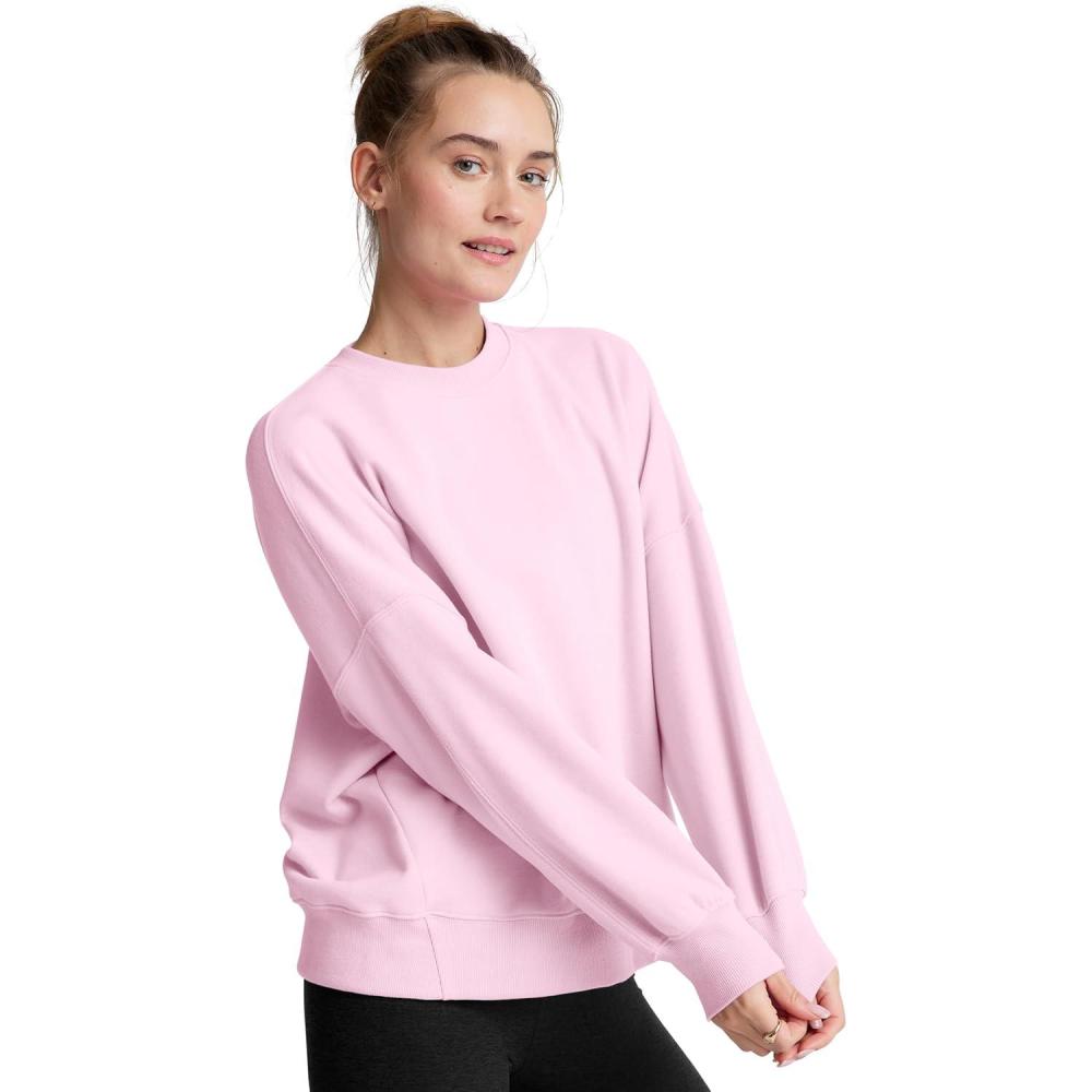 imageBeyond Yoga Womens LuxeFleece Oversized SweatshirtFrosty Pink