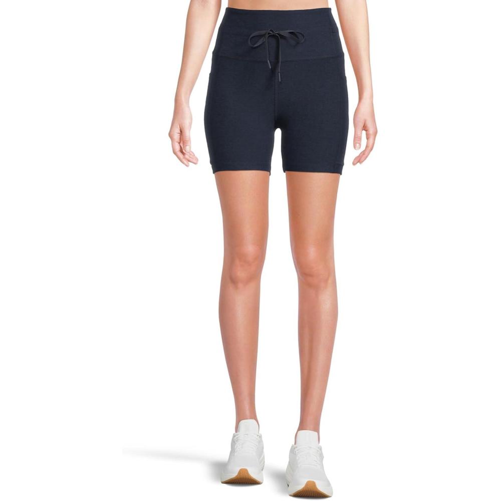 imageBeyond Yoga Womens Spacedye Go Pocket 5quot ShortNocturnal Navy