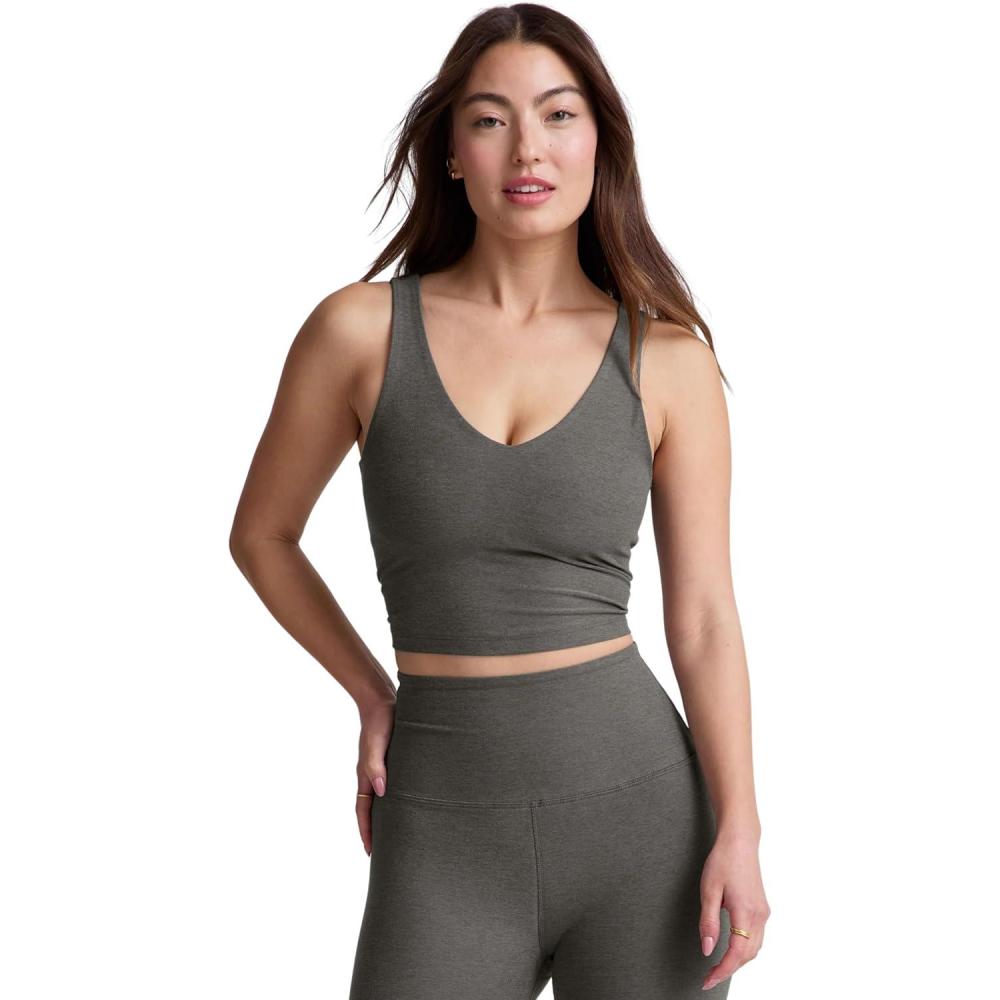 imageBeyond Yoga Womens Spacedye Good Day Cropped TankTrue Gray Heather