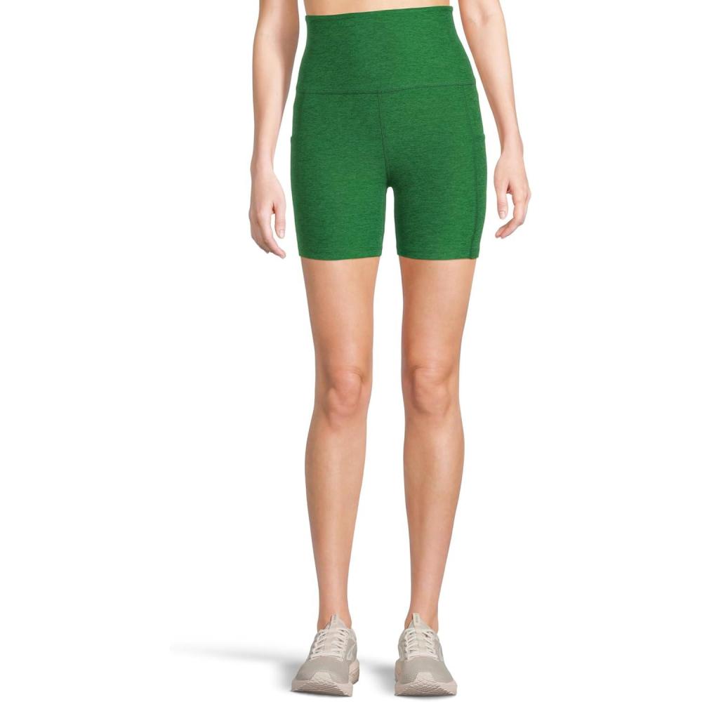 imageBeyond Yoga Womens Spacedye Keep Pace Pocket 5quot ShortsSummer Thyme Green Heather