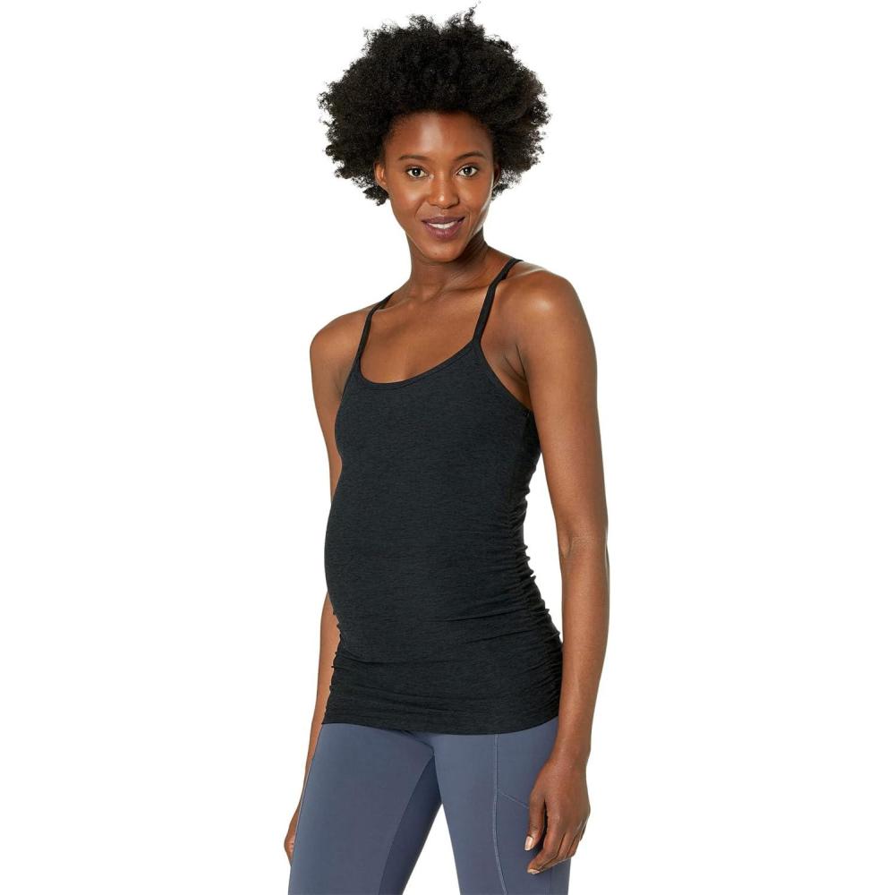 imageBeyond Yoga Womens Spacedye Keep Your Cool Maternity Slim Racerback TankDarkest Night