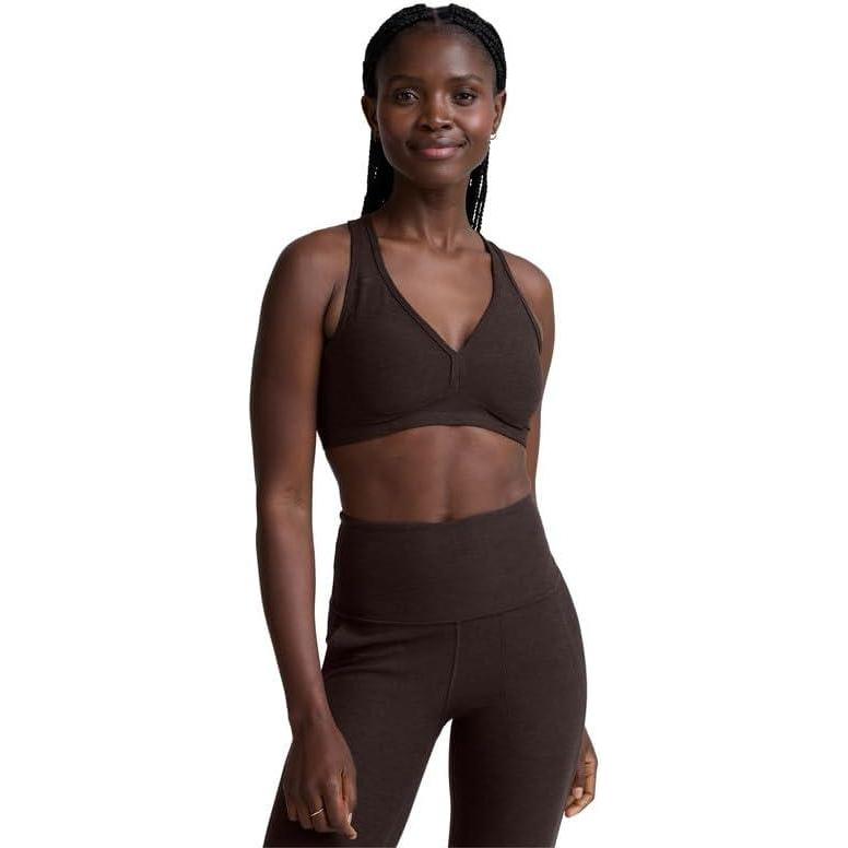 imageBeyond Yoga Womens Spacedye Lift Your Spirits BraDark Chocolate Heather