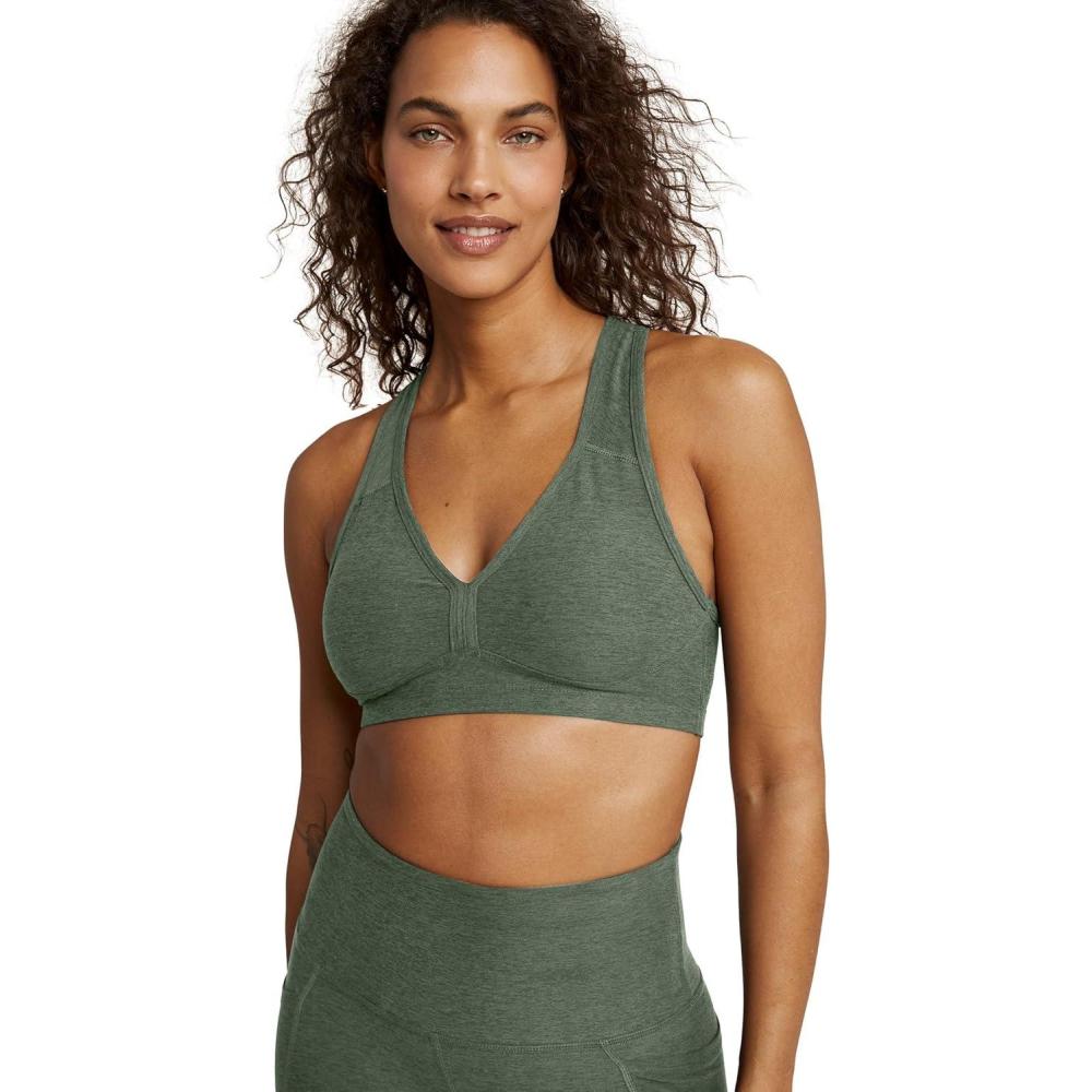 imageBeyond Yoga Womens Spacedye Lift Your Spirits BraMoss Green Heather