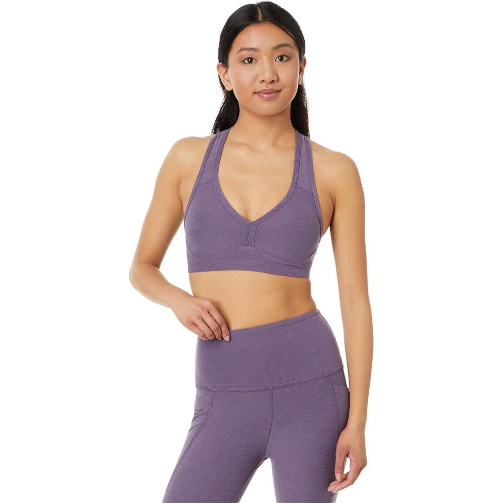 imageBeyond Yoga Womens Spacedye Lift Your Spirits BraPurple Haze Heather