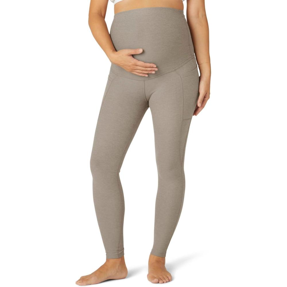 imageBeyond Yoga Womens Spacedye Love The Bump Maternity Pocket Midi LeggingBirch Heather