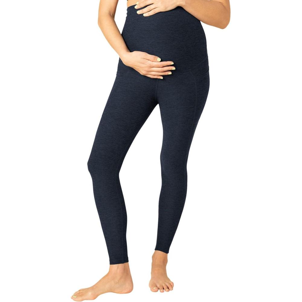 imageBeyond Yoga Womens Spacedye Love The Bump Maternity Pocket Midi LeggingNocturnal Navy