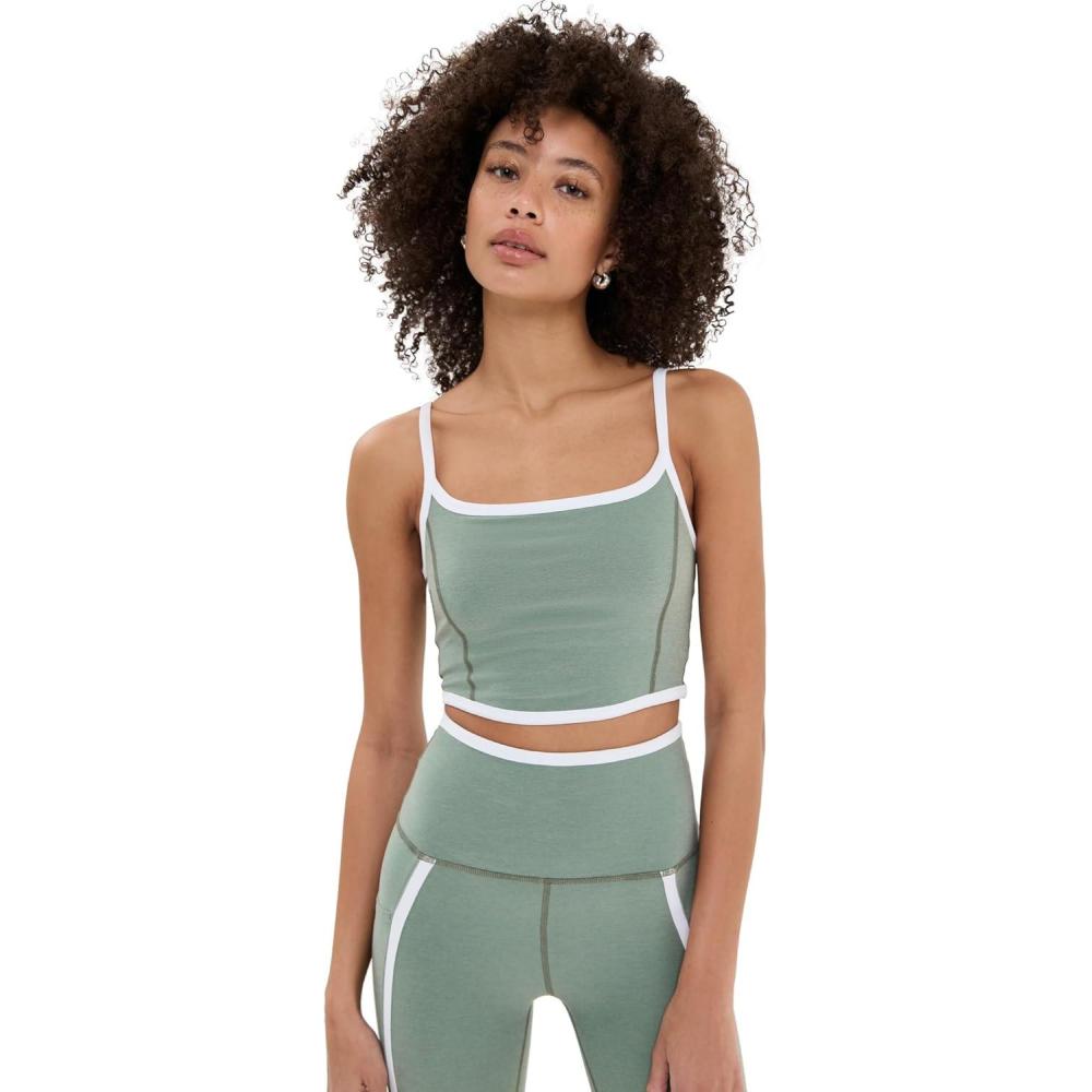 imageBeyond Yoga Womens Spacedye New Moves High Cropped TankGrey SageCloud White