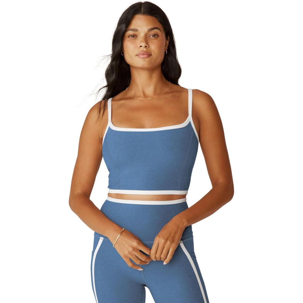imageBeyond Yoga Womens Spacedye New Moves High Cropped TankSky Blue HeatherCloud White