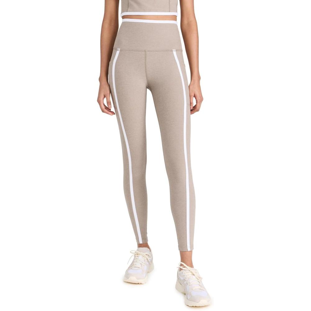 imageBeyond Yoga Womens Spacedye New Moves High Waisted Midi LeggingsBirchCloud White