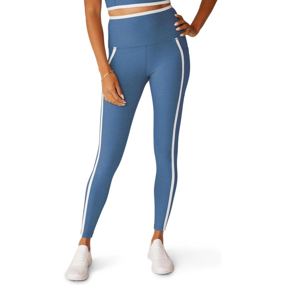 imageBeyond Yoga Womens Spacedye New Moves High Waisted Midi LeggingsSky Blue HeatherCloud White