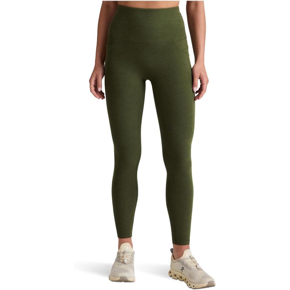 imageBeyond Yoga Womens Spacedye Out of Pocket HighWaisted Midi LeggingArmy Green Heather