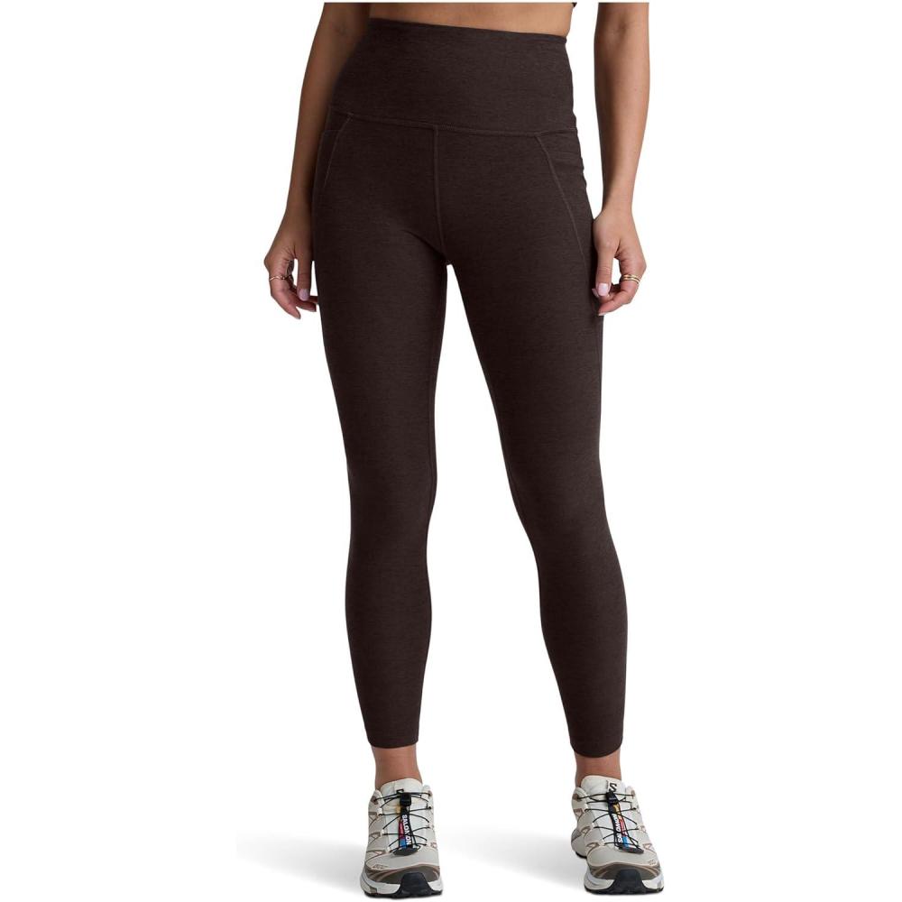 imageBeyond Yoga Womens Spacedye Out of Pocket HighWaisted Midi LeggingDark Chocolate Heather