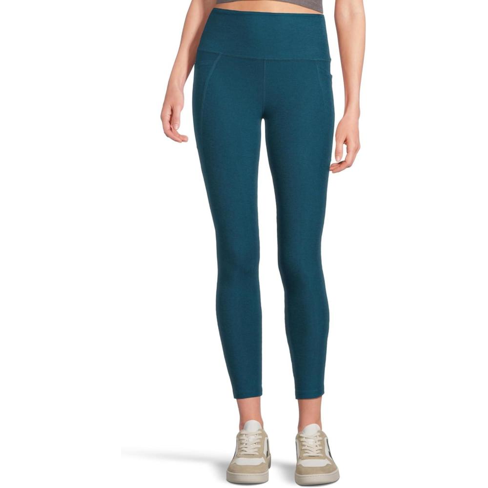 imageBeyond Yoga Womens Spacedye Out of Pocket HighWaisted Midi LeggingMajestic Blue Heather