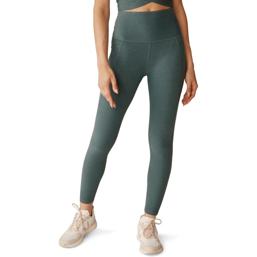 imageBeyond Yoga Womens Spacedye Out of Pocket HighWaisted Midi LeggingStorm Heather