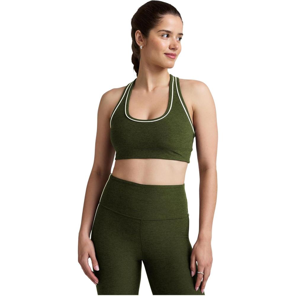 imageBeyond Yoga Womens Spacedye Ready BraArmy Green Heather
