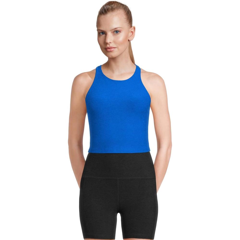 imageBeyond Yoga Womens Spacedye Refocus Cropped TankCourt Blue Heather
