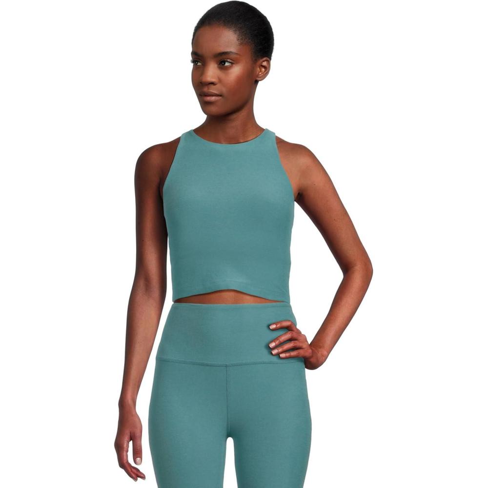 imageBeyond Yoga Womens Spacedye Refocus Cropped TankDeep Aqua Heather