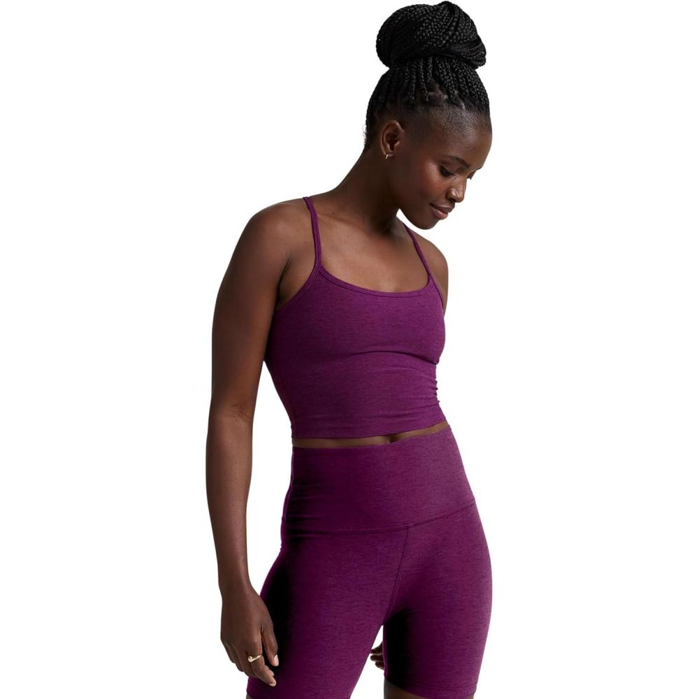 imageBeyond Yoga Womens Spacedye Slim Racerback Cropped TankAuberginebeet