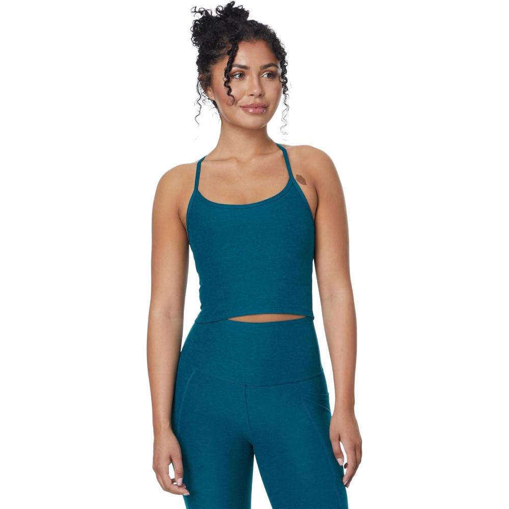 imageBeyond Yoga Womens Spacedye Slim Racerback Cropped TankMajestic Blue Heather