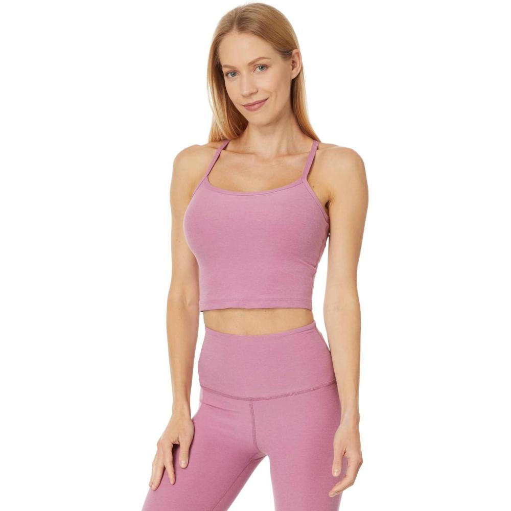 imageBeyond Yoga Womens Spacedye Slim Racerback Cropped TankOrchid Blossom Heather