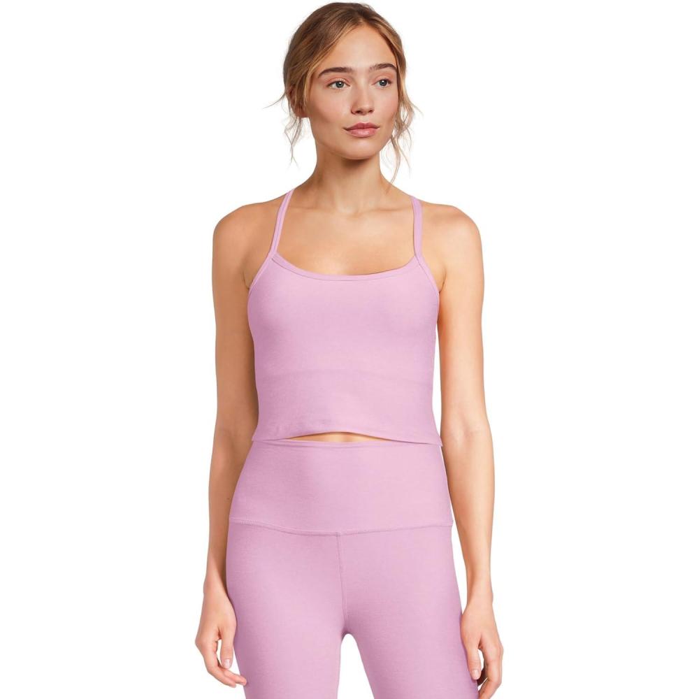 imageBeyond Yoga Womens Spacedye Slim Racerback Cropped TankPink Haze Heather
