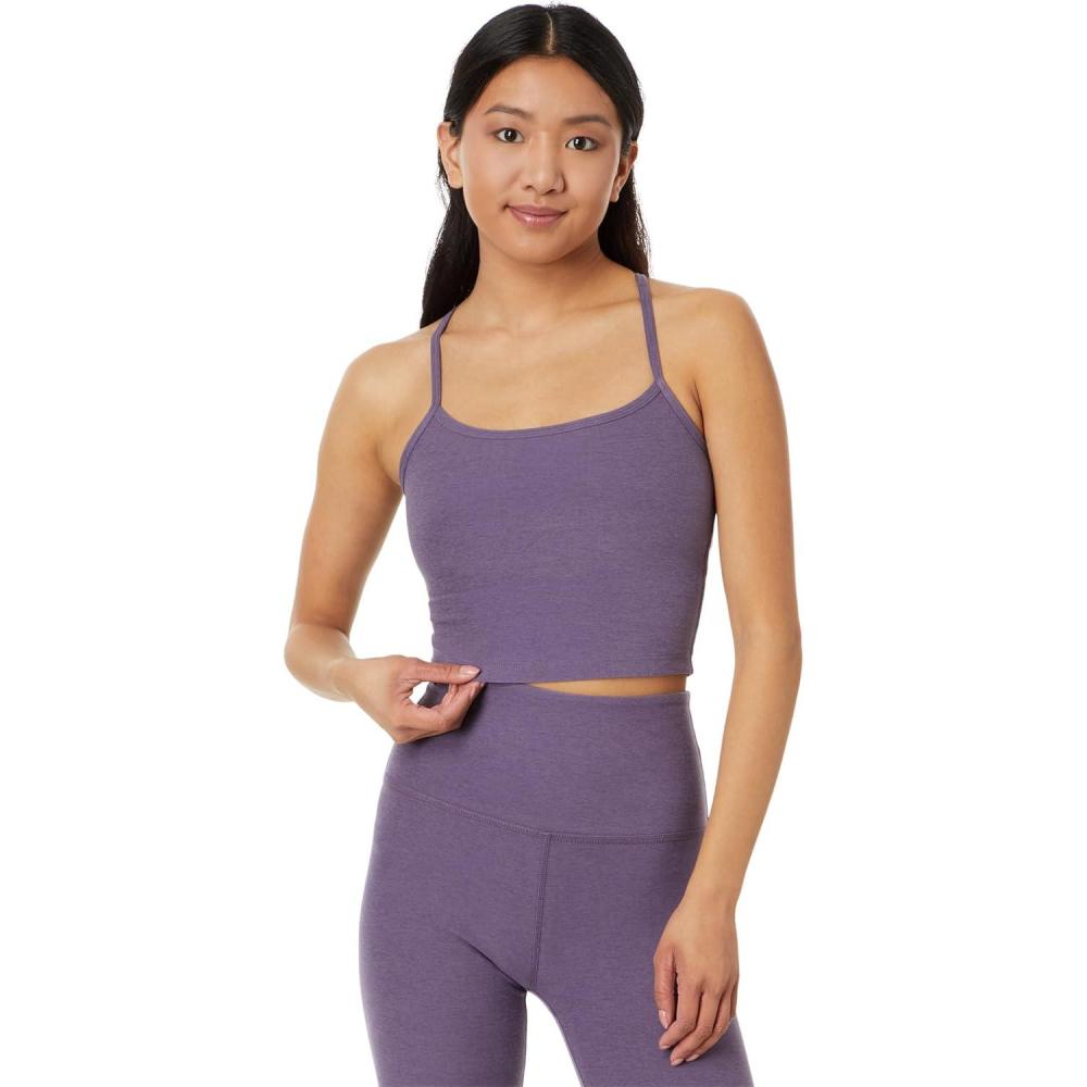 imageBeyond Yoga Womens Spacedye Slim Racerback Cropped TankPurple Haze Heather
