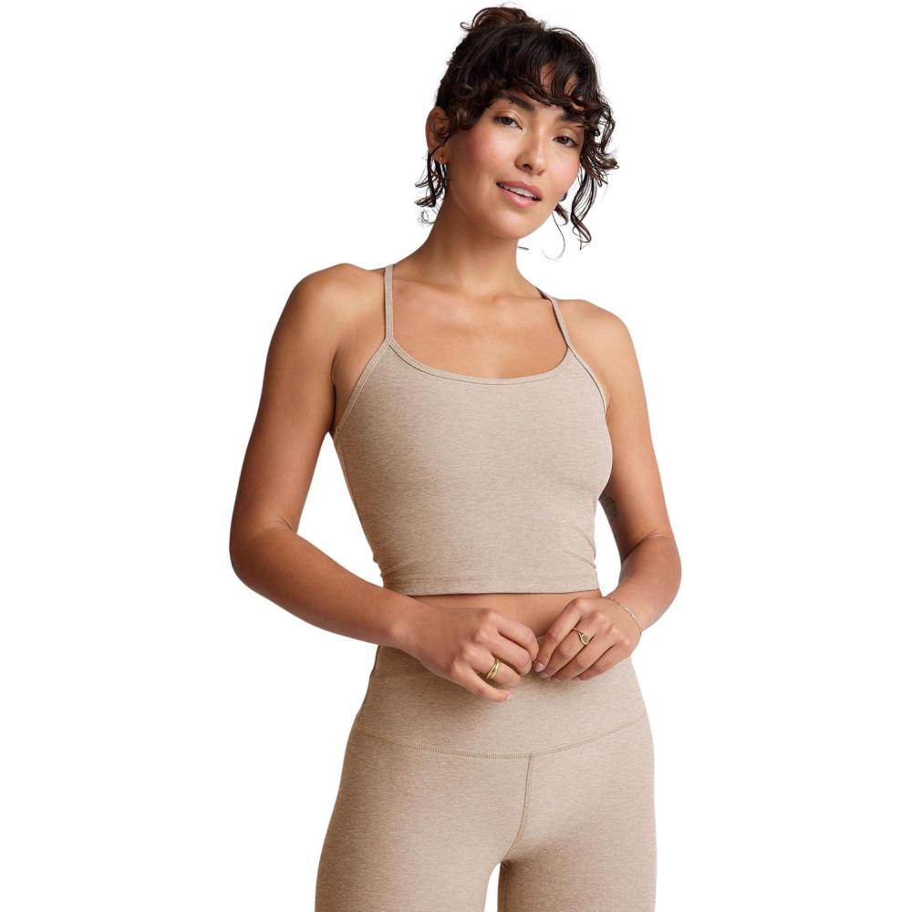 imageBeyond Yoga Womens Spacedye Slim Racerback Cropped TankSand Swept Heather