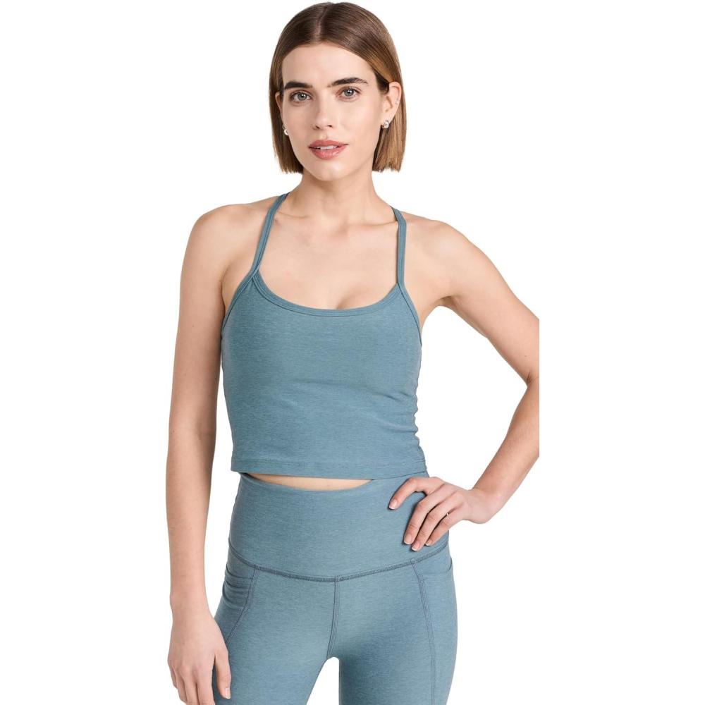 imageBeyond Yoga Womens Spacedye Slim Racerback Cropped TankStorm Heather