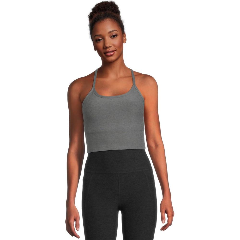 imageBeyond Yoga Womens Spacedye Slim Racerback Cropped TankTrue Gray Heather