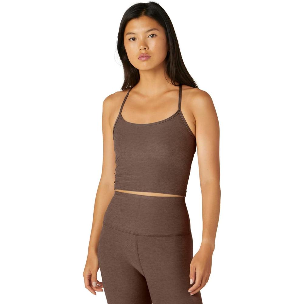 imageBeyond Yoga Womens Spacedye Slim Racerback Cropped TankTruffle Heather