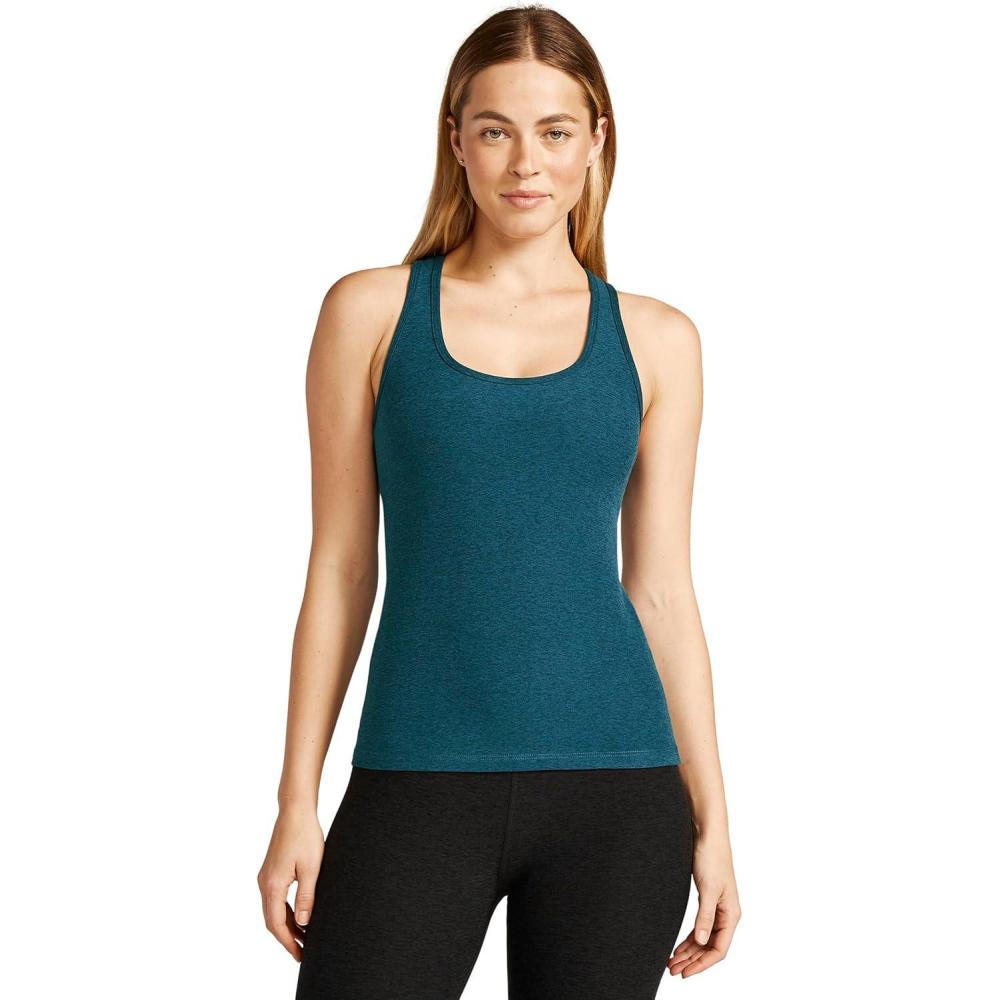 imageBeyond Yoga Womens Spacedye Step Up Racerback TankBlue Gem Heather